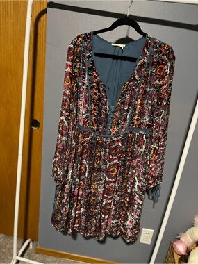 Floreat Boho Multi-Color Floral V-Neck Dress